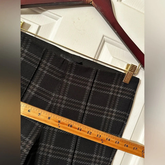 sanctuary x ANTHROPOLOGIE Dark Gray Plaid Skinny Ponte Knit Pant Elastic SMALL - Picture 11 of 14